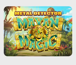 Metal Detector Mayan Magic slot game – bold metallic lettering “MDMM” over a dark dramatic background with gold accents and high‑stakes casino feel at Slots Capital Casino.