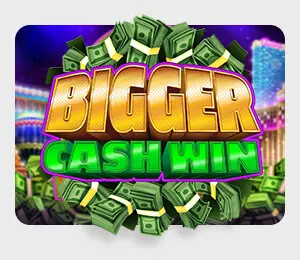 igger Cash Win slot game – flashy money‑themed casino slot with “Bigger Cash Win” logo, dollar bills and gold coins bursting from the screen at Slots Capital Casino.